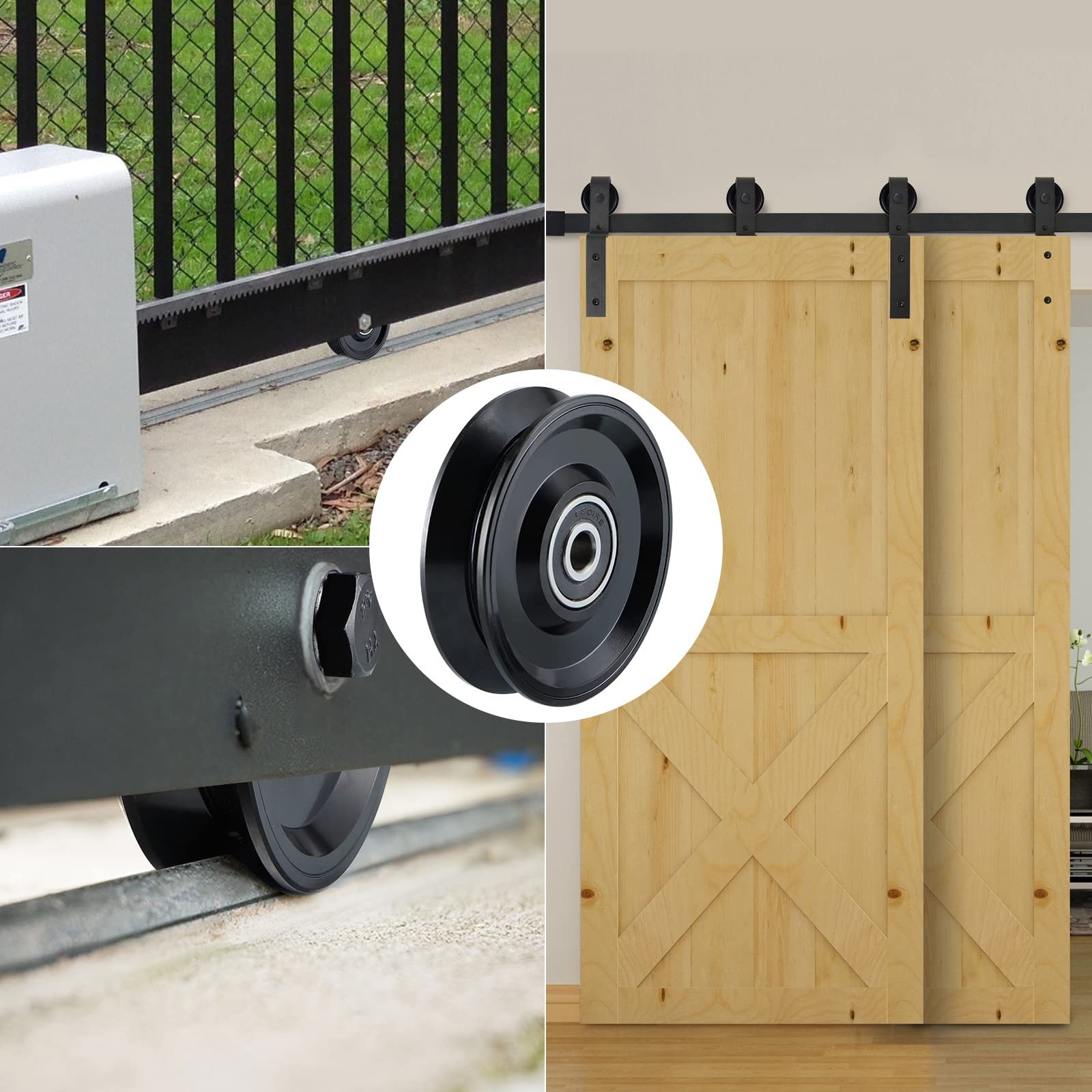 Skelang V Groove Wheel 4 Inches, Slide Gate Wheel with Double Bearings, Rolli...