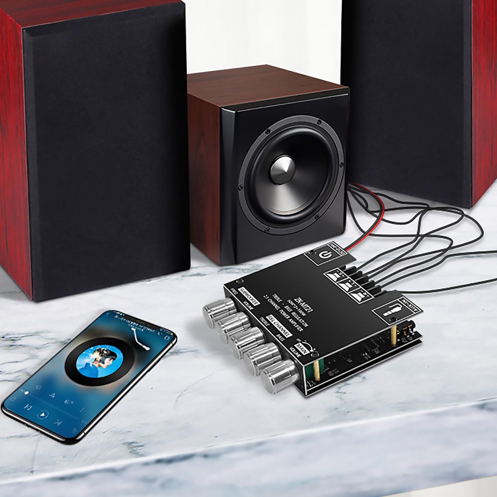 ZK-MT21 2x50W+100W Stereo Bluetooth 5.0 2.1Channel Digital Power Amplifier Board