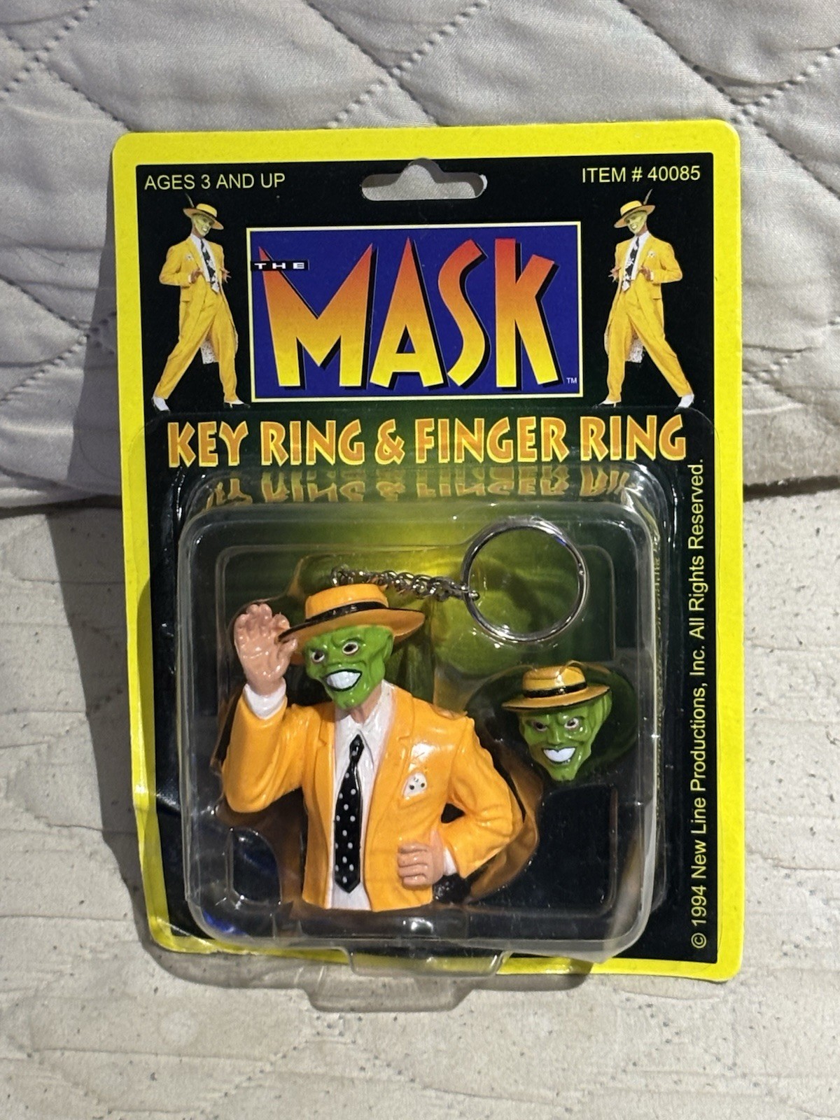 The Mask Key Ring & Finger Ring Combo 1994 Vintage Sealed  Jim Carrey READ INFO