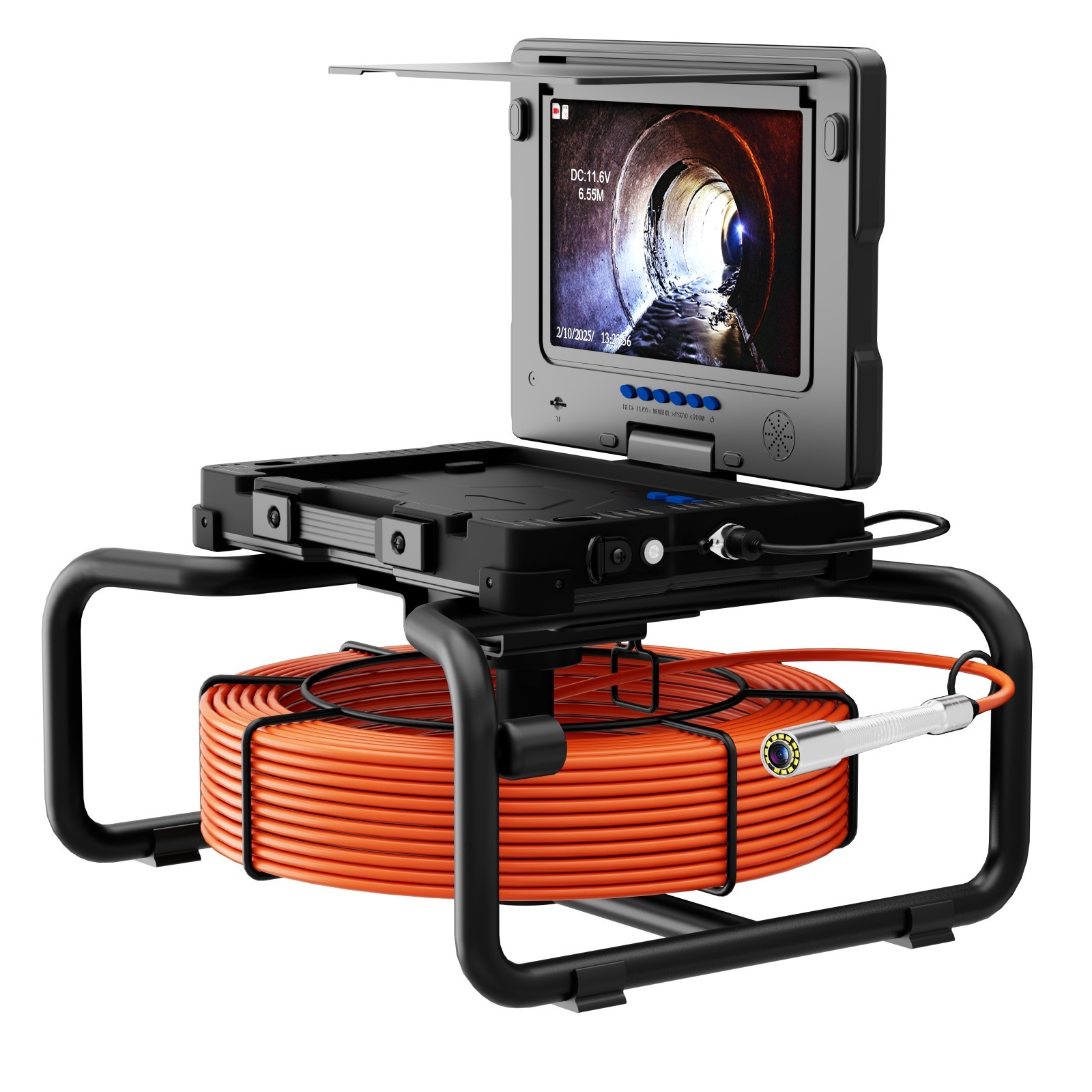 9" IPS DVR Pipe Inspection Camera 7mm Diameter IP68 Pipeline Video Endoscope