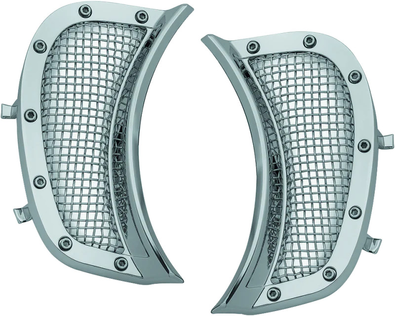Kuryakyn Mesh Headlight Vent Accents Chrome - 6518 kur6518