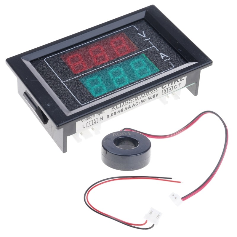 Ampere Voltmeter Detector Digital Display Voltage Current Meter Panel with Wire