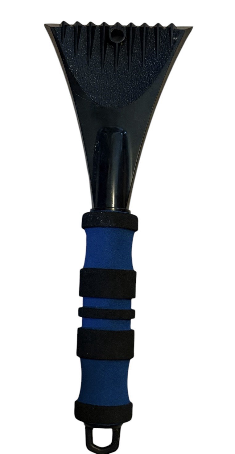Ice Scraper Car Windshield Snow Remover Foam Grip Blue Black, New