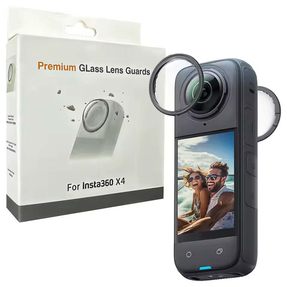 Insta360 X4 Premium Tempered Glass Lens Guards - Scratch-Resistant Protector Cap