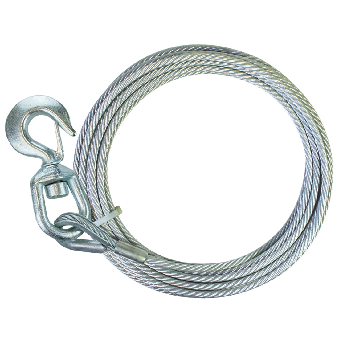 VULCAN Steel Core Winch Cable - Swivel Hook - 3/8" x 50' - 14000 lbs MBS