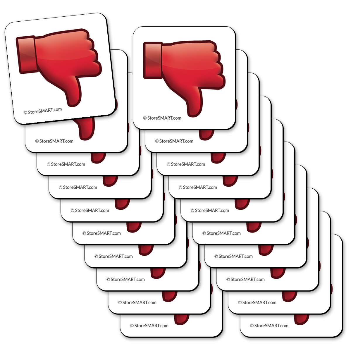 StoreSMART Thumbs Down Magnet - 1 1/4" Square - 20-Pack - THBD125-R-20