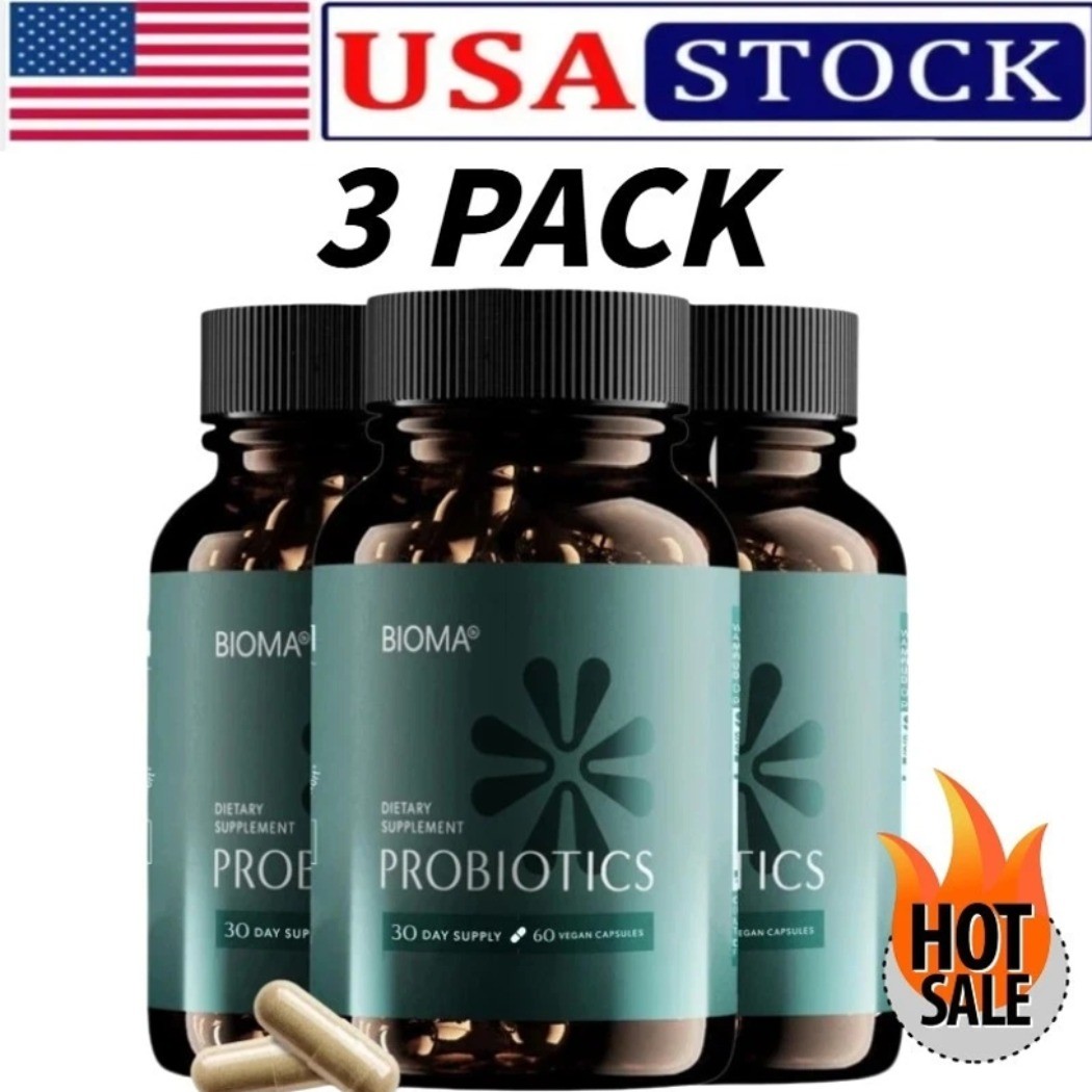 3 Pack BIOMA Probiotics Gut Support Digestive Health 180 Capsules Synbiotic