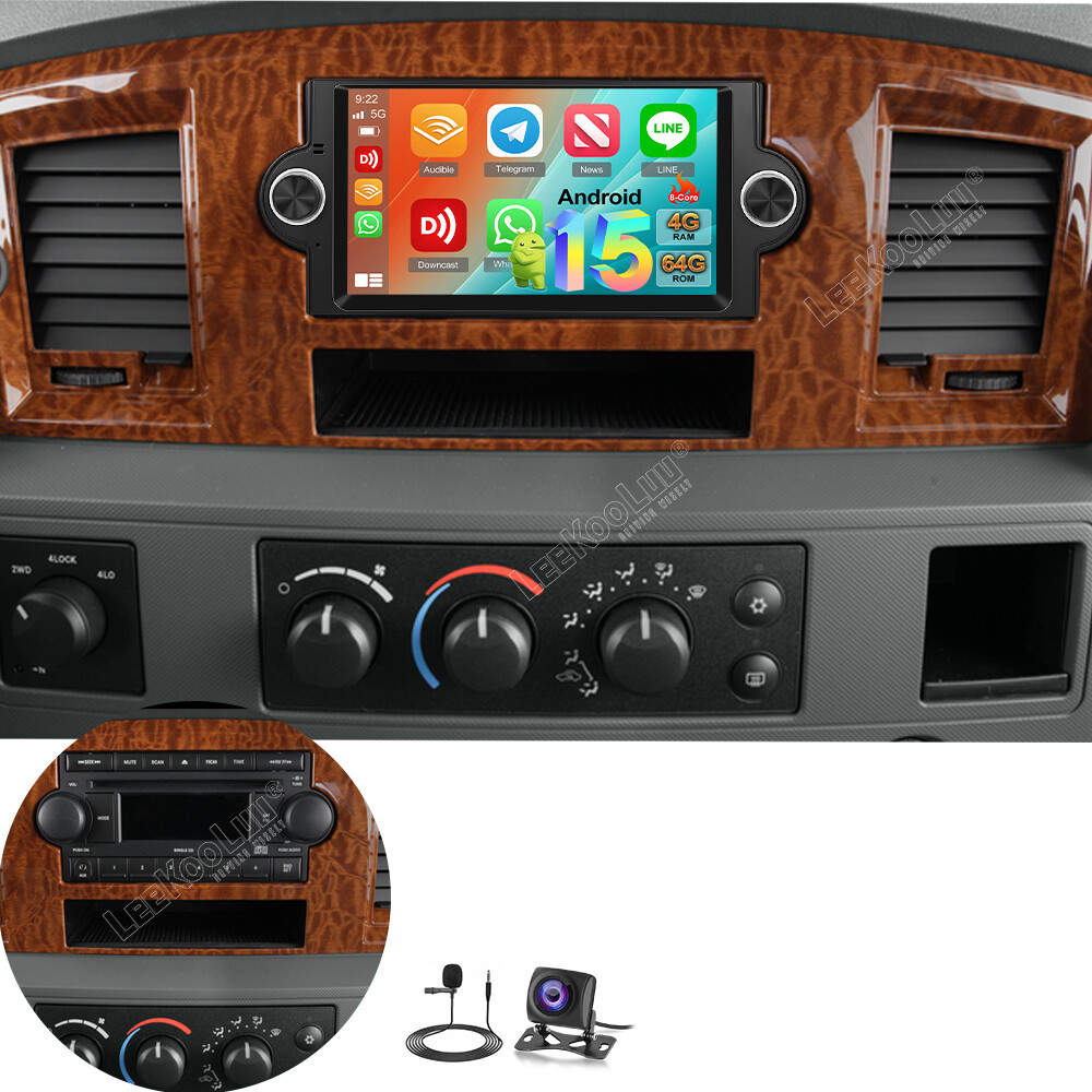 For 2006-2008 Dodge Ram 1500 2500 3500 Android 15 CarPlay Car Radio 4+64G W/ Cam