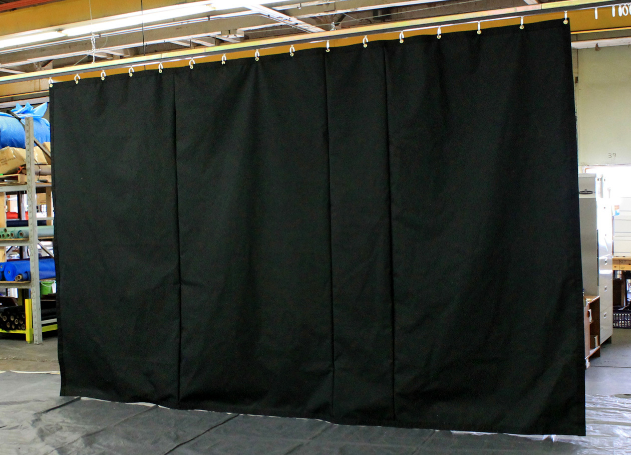 Black Stage Curtain/Backdrop/Partition, 8 H x 15 W, Non-FR