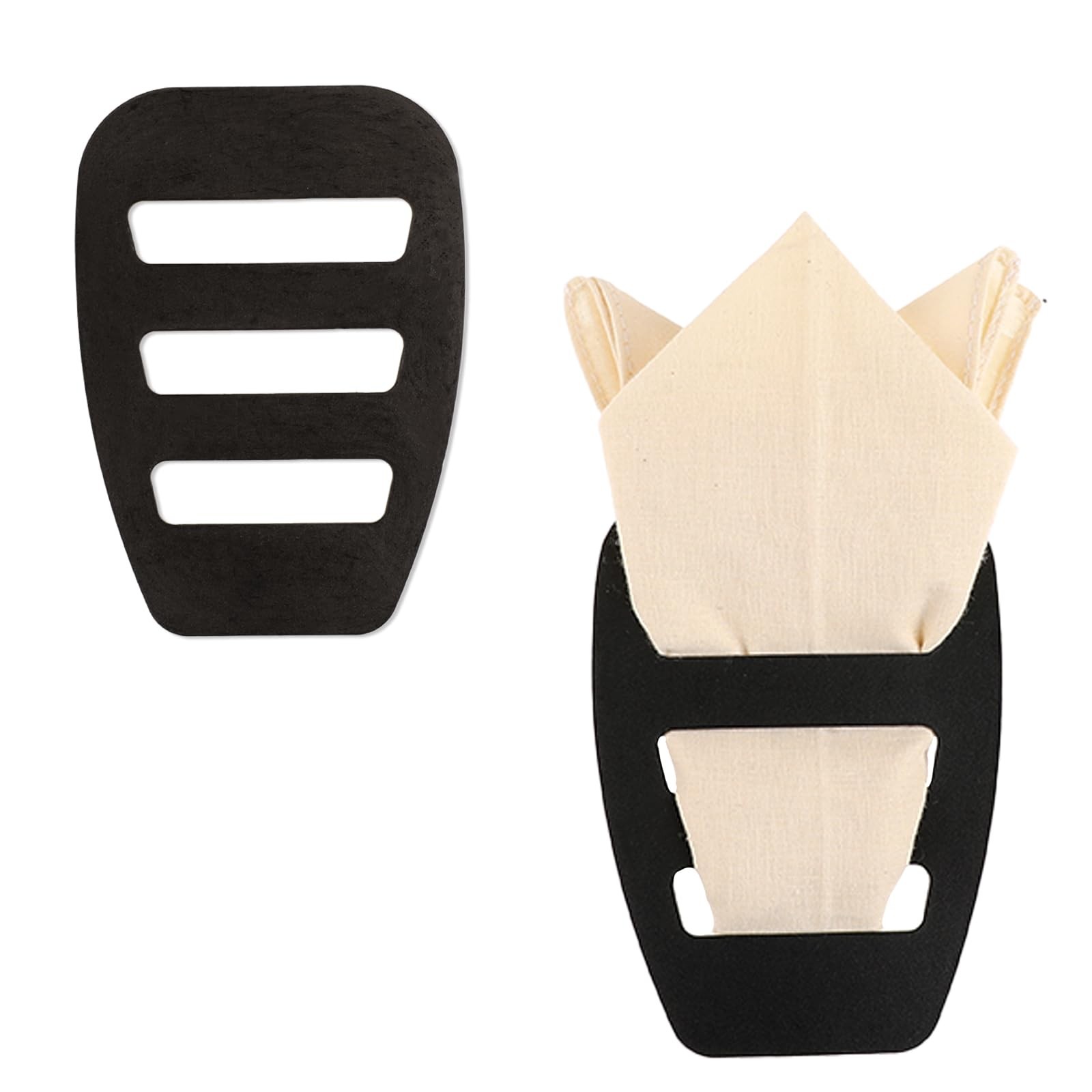 WLLHYF 2 Pack Assorted Pocket Square Holder for Men 12.4 × 8.8 cm, Black