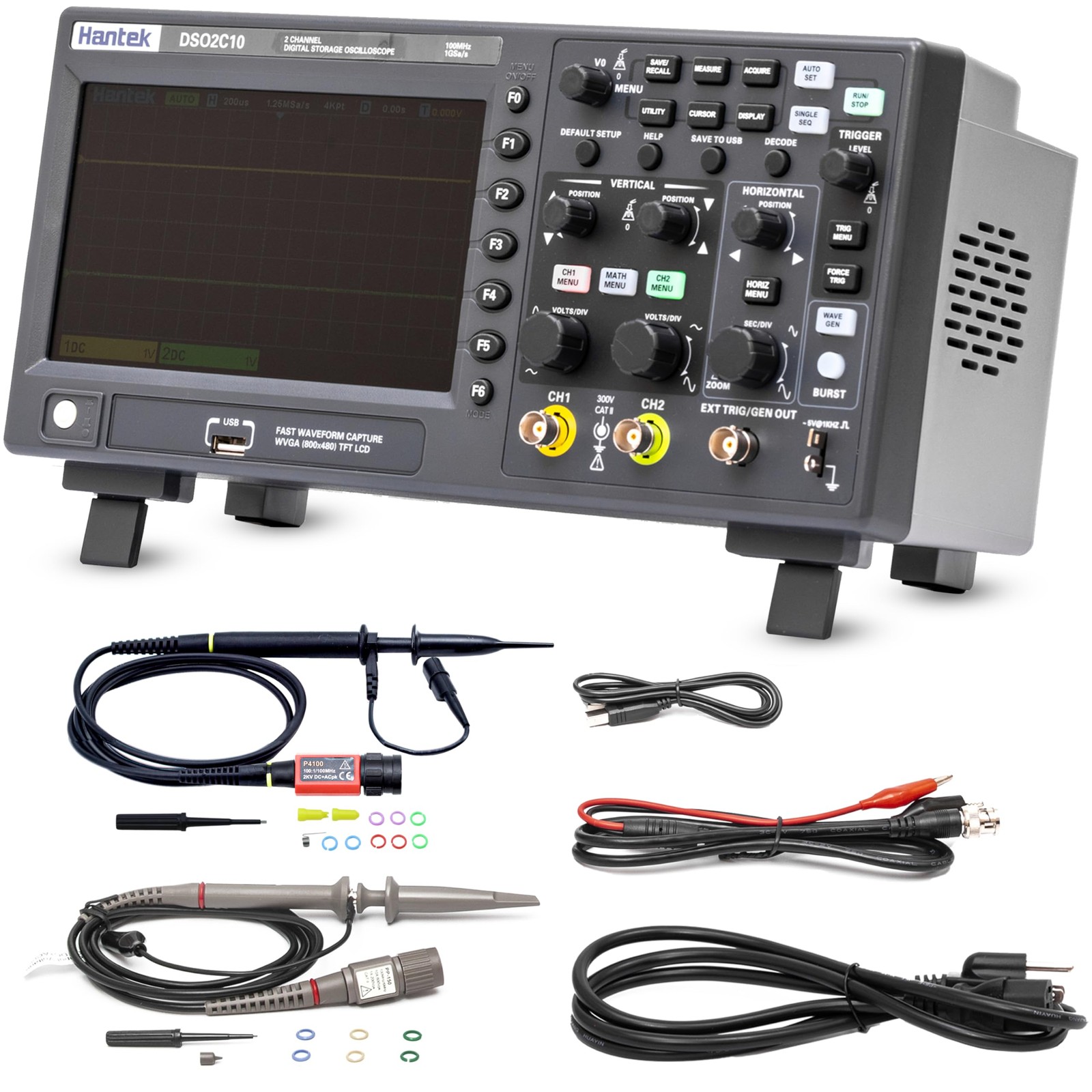 Hantek DSO2C10 Digital Storage Oscilloscope 100MHz Bandwidth 2CH Dual Channel