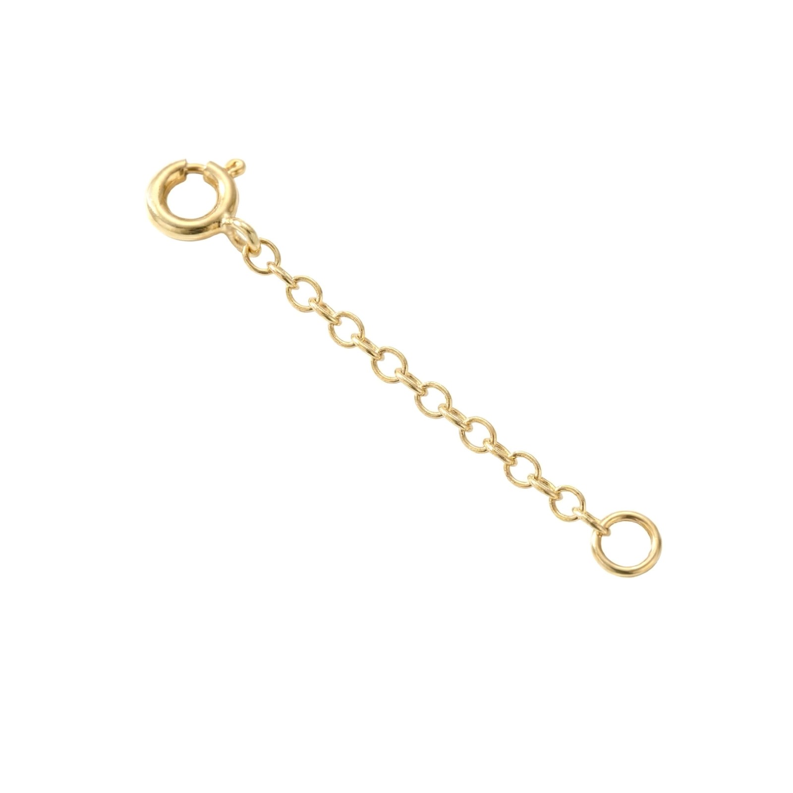 14k Solid Yellow Gold 1.5mm Flat Cable Chain Extender Necklace 1" to 10"