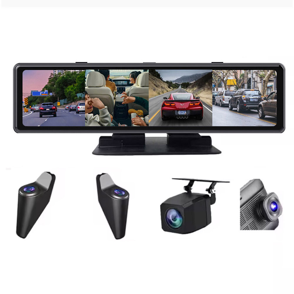 Car DVR Driving recorder 4 Channels Dashboard Center Control Car Cameras 4K Lens