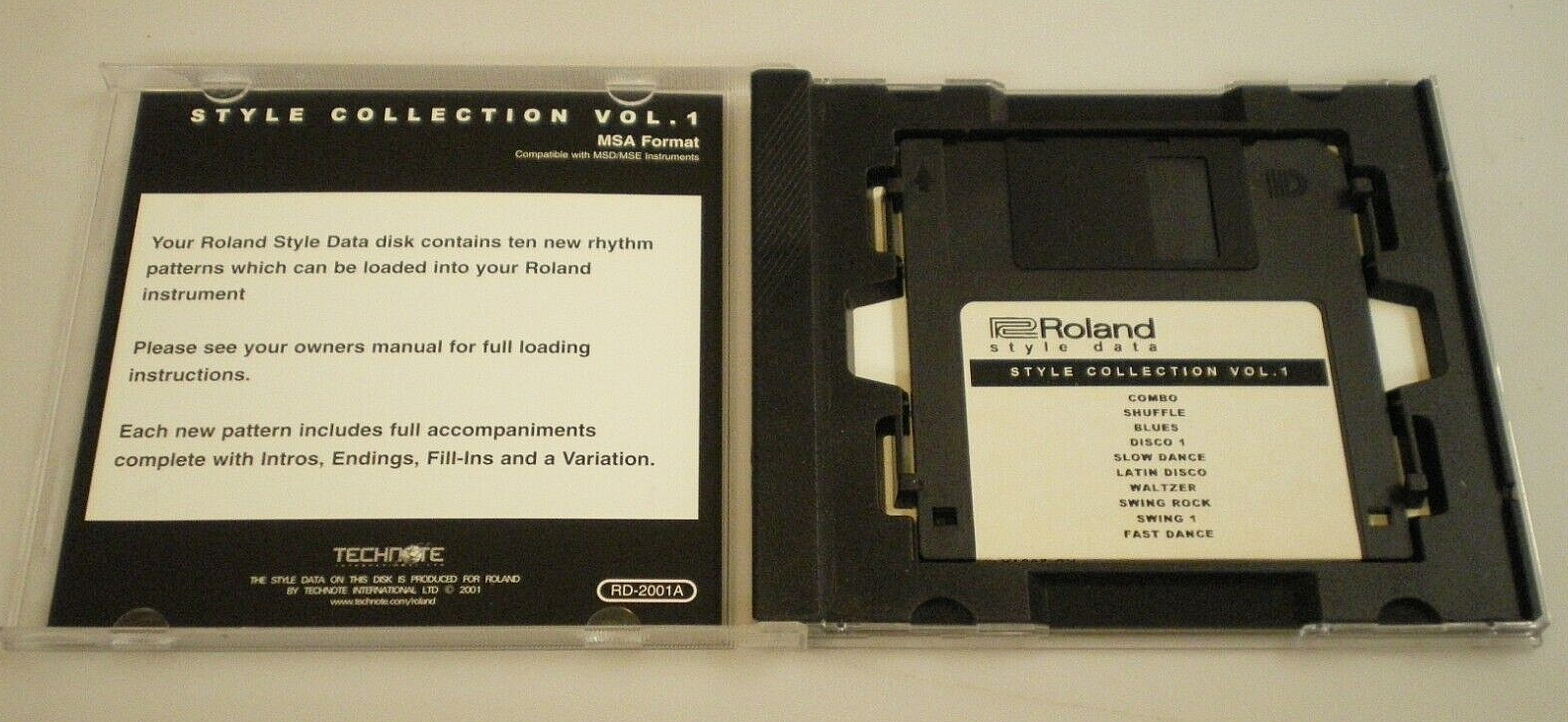 ROLAND Style Data MSA Format Floppy Disk "COLLECTION VOL. 1"- Also For MSD & MSE