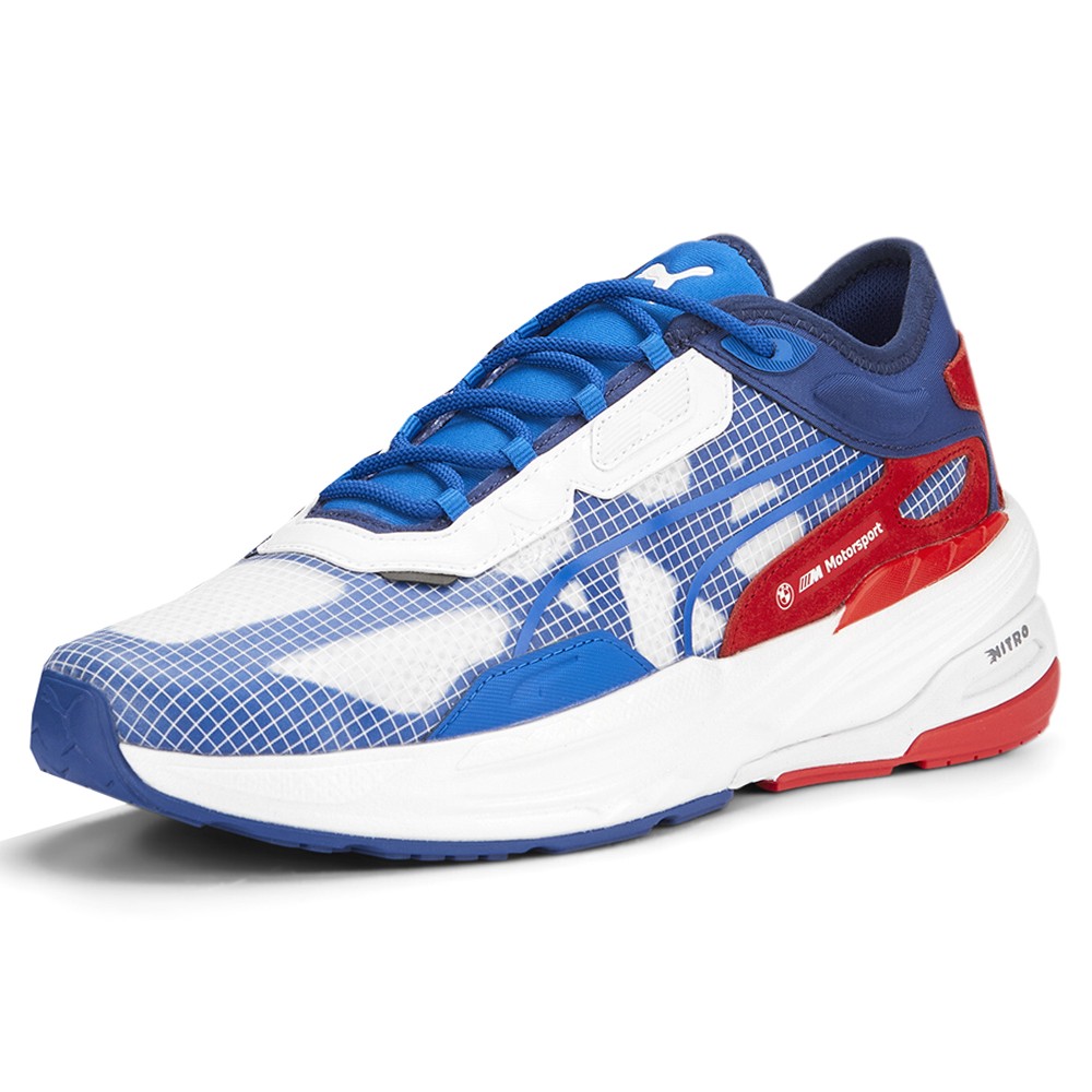 PUMA Bmw M Motorsport X Extent Nitro Lace Up Mens Blue, Red, White Sneakers Cas