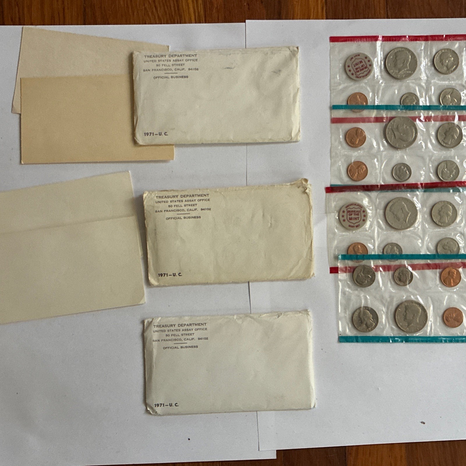1971 P&D (S- PENNY) US Mint Set - UNCIRCULATED – (33 BU COINS + TOKENS) - 3 SETS