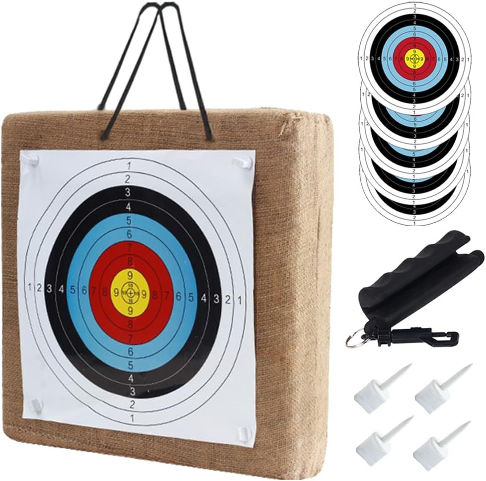 20 Inch Straw Archery Target with Handle - Bow & Arrow Target Practice Set Inclu