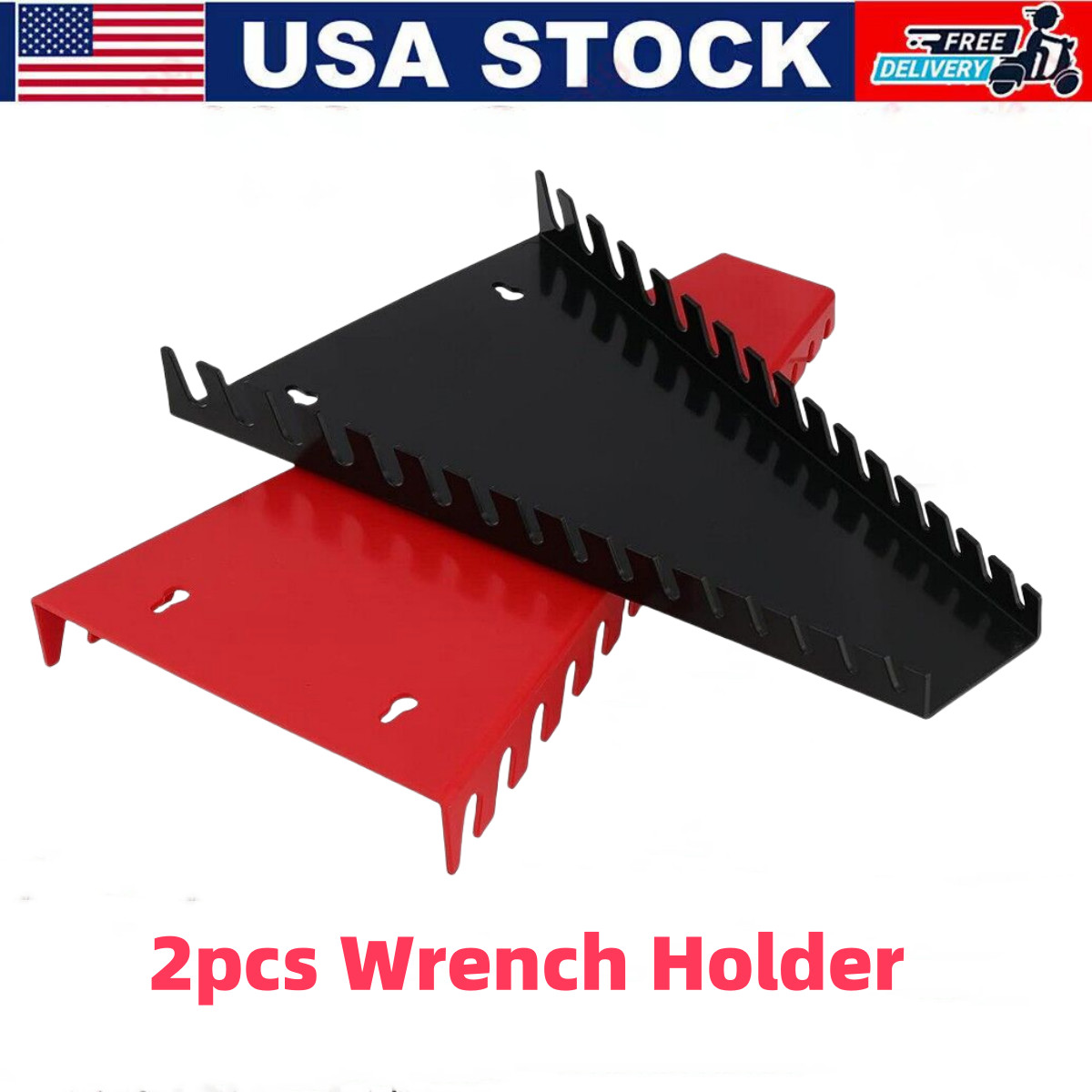 Wrench Organizer Set, Wrench Holder, Wall Mounted Wrench Storage Trays 2Pcs
