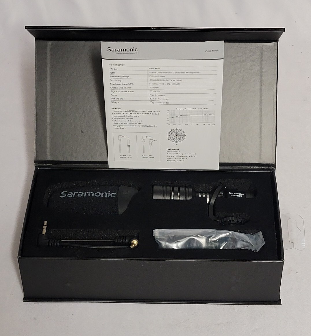 Saramonic Vmic Mini Ultracompact Camera Mount Shotgun Microphone