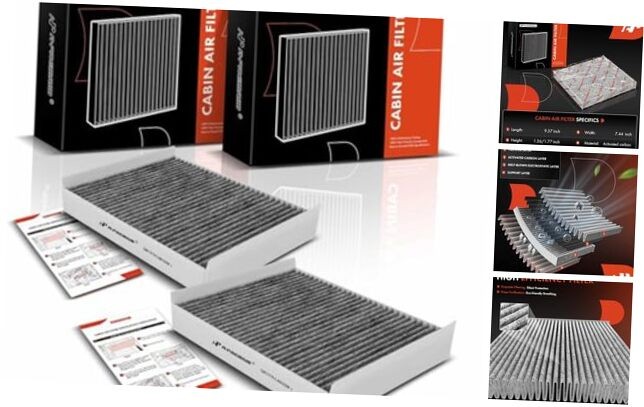 2-PC Cabin Air Filter with Activated Carbon Compatible with Mercedes-Benz