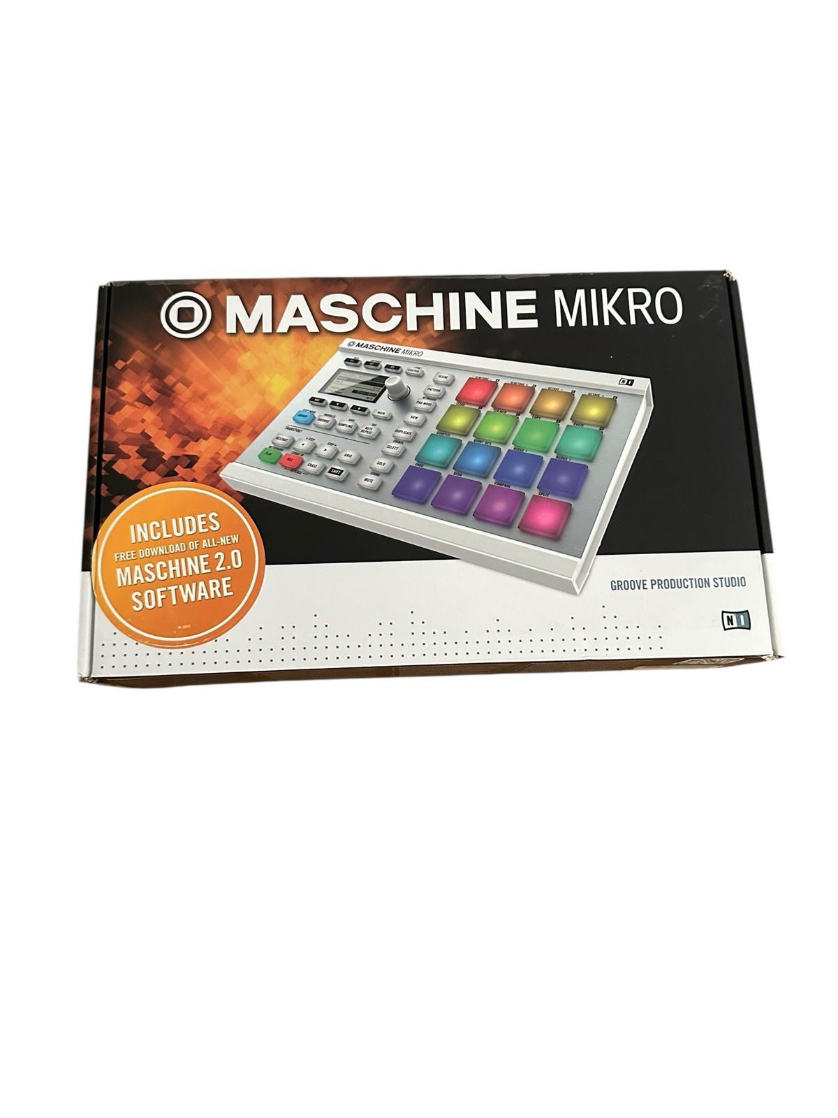Native Instruments Maschine Mikro Sampler & Sequencer, 16 Pads, White