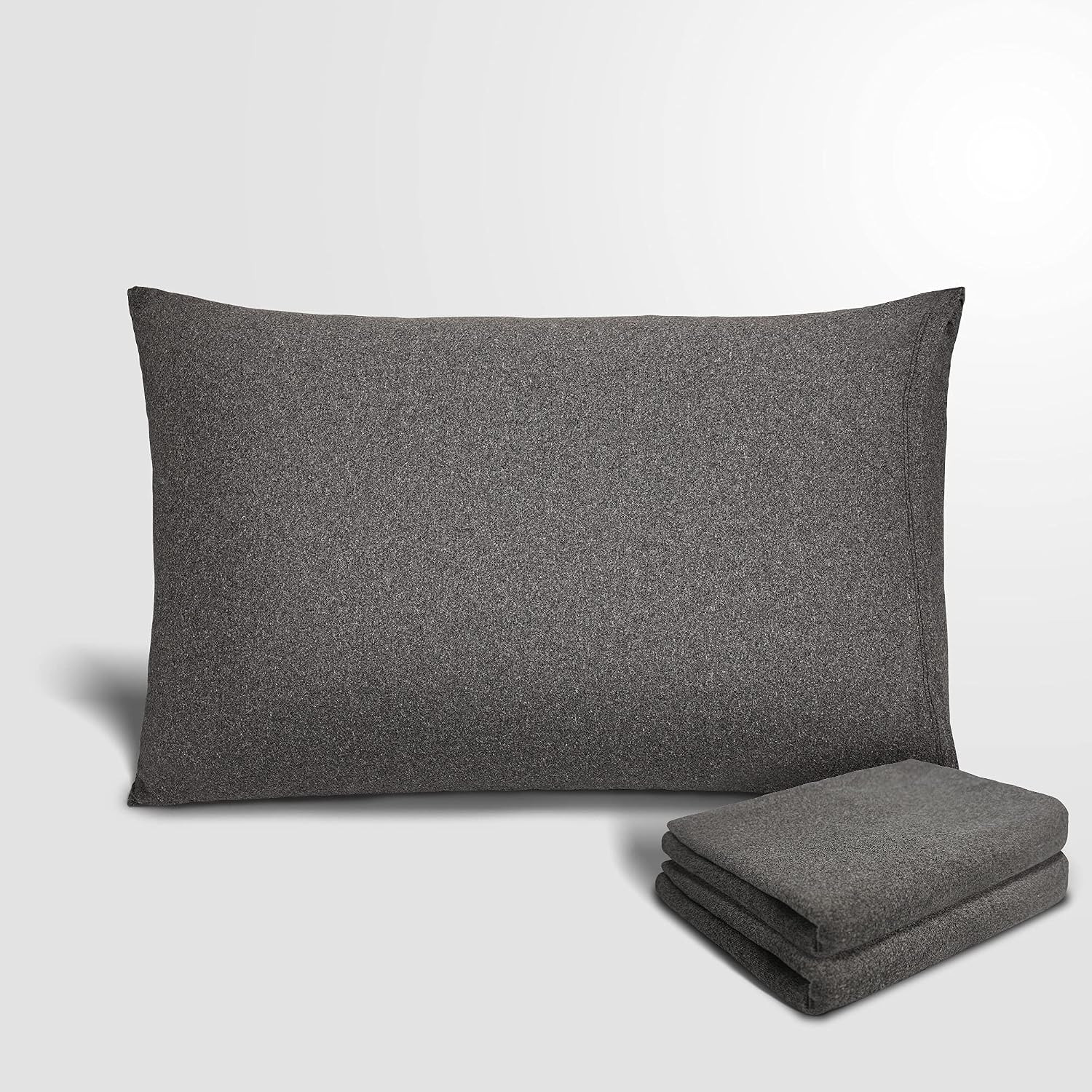 Stretch Pillowcases Standard Size Set of 2, Heather Gray | Micro Jersey Knit, Ul