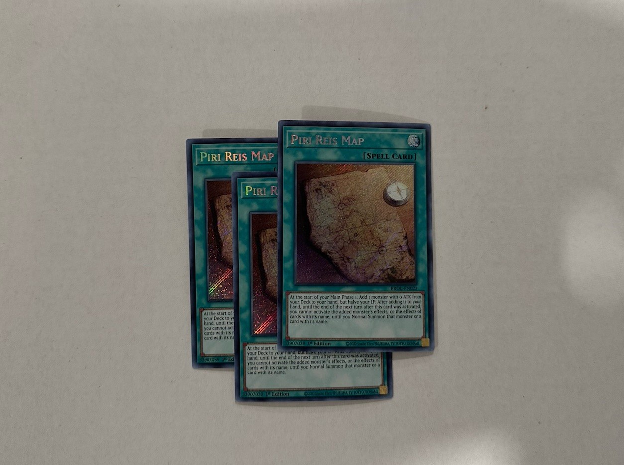 3X PIRI REIS MAP PLAYSET SECRET RARE 1ST EDITION BROL-EN023 YUGIOH! NM!