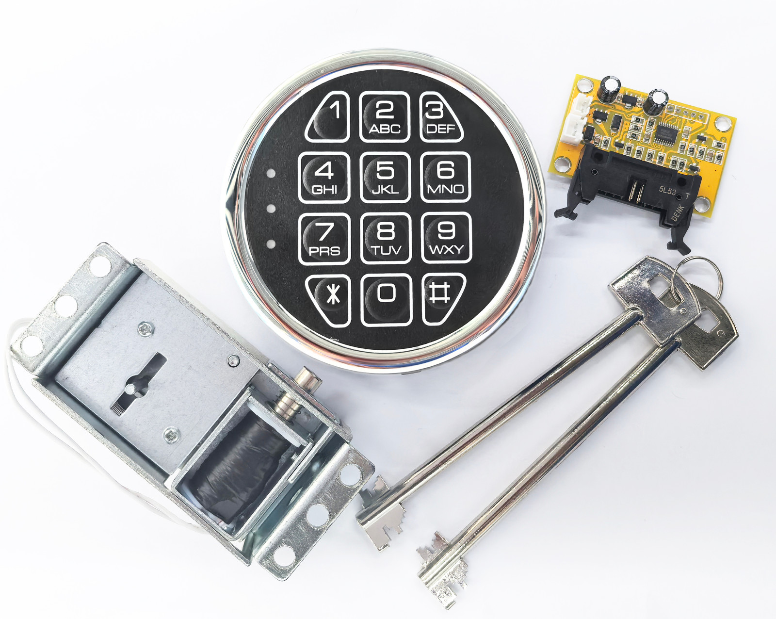 Gun Safe Lock Replacement & 2 Master Keys Chrome Digital Keypad Safe Lock