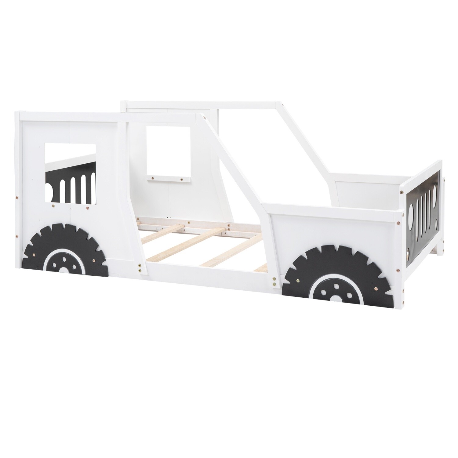 Twin/Full Size Bed Frame Wood Platform Bed Frame w/ Headboard and Footboard