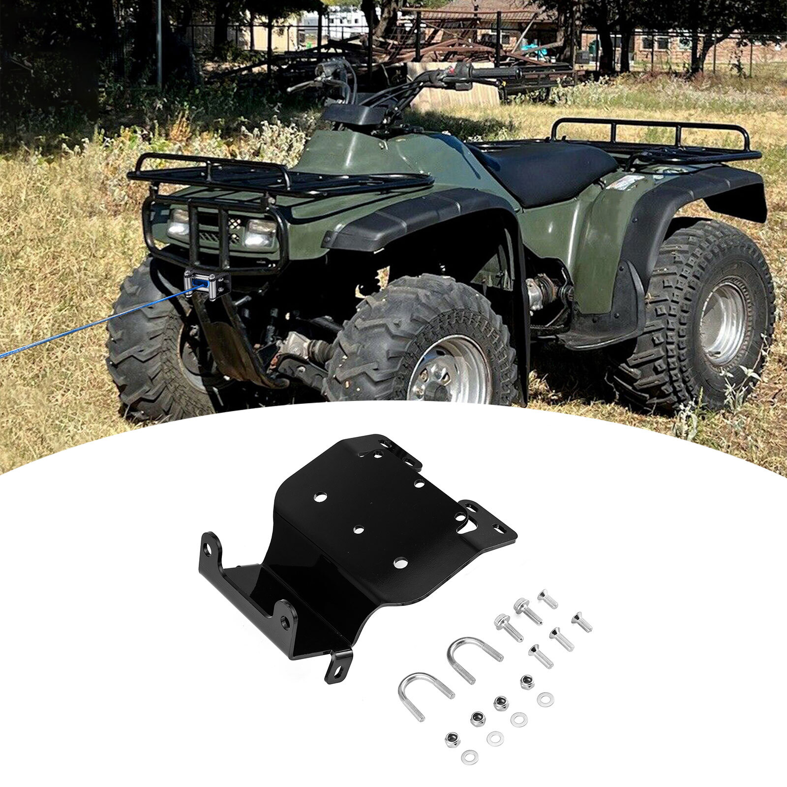 Steel ATV Winch Mounting Bracket Fits Honda FourTrax TRX300(2x4*4x4) 1993-2000