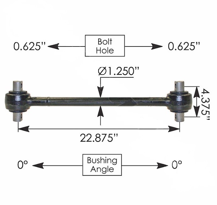 Torque Rod Forged 22.875in Peterbilt part #302439 part # TMR518