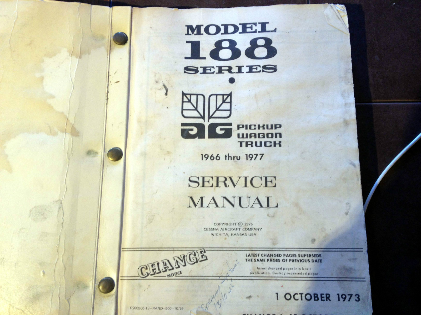 1966-1977 Cessna 188, A188, 188A, A188A, 188B, A188B AG Service Manual