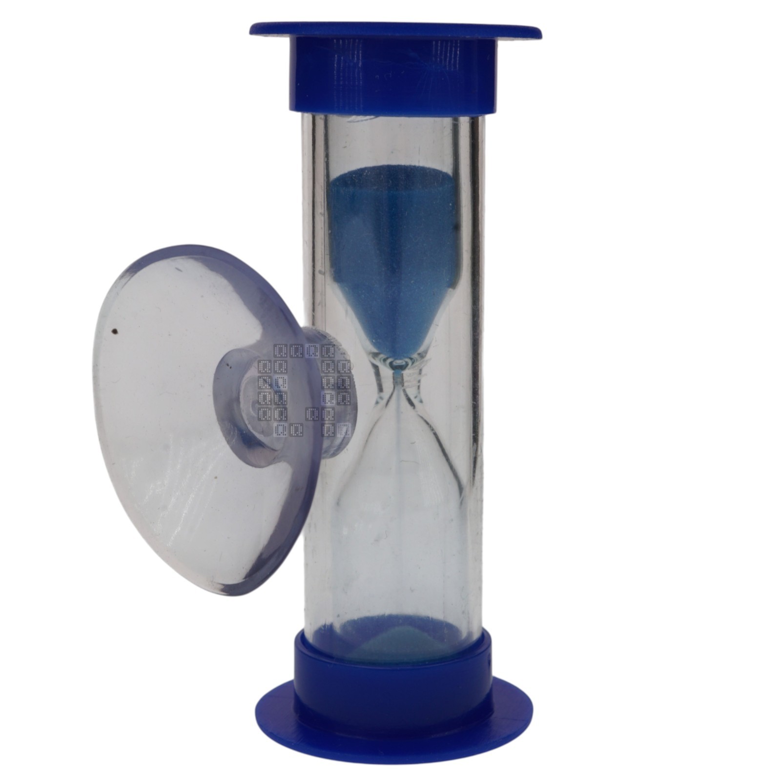 Plastic Hourglass Sand Timer with Suction Cup, 3 Minute, Blue, 2-3/8" Height