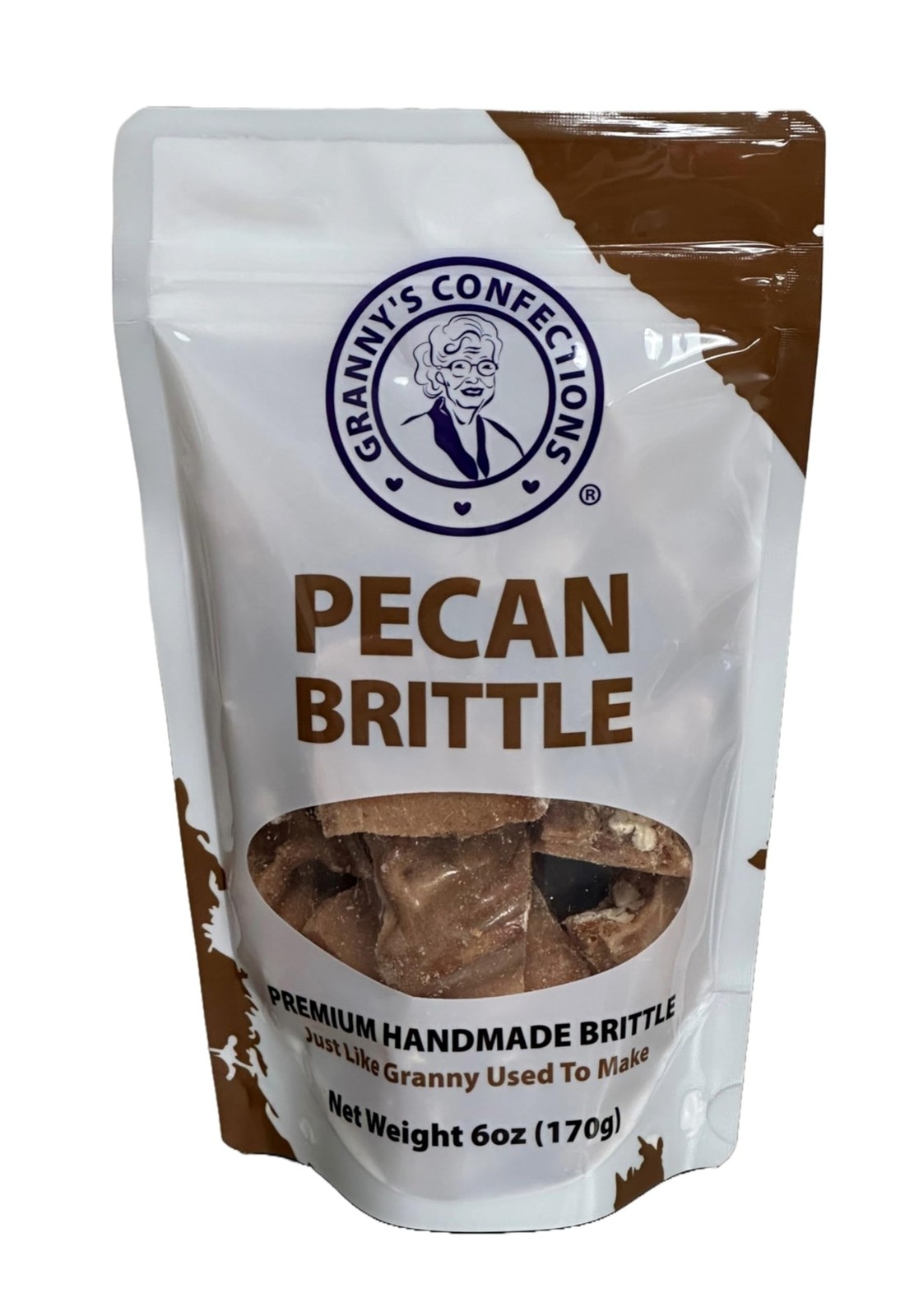 Granny's Confections Old-Fashioned Pecan Brittle, 6oz (170g) Bag 6 oz