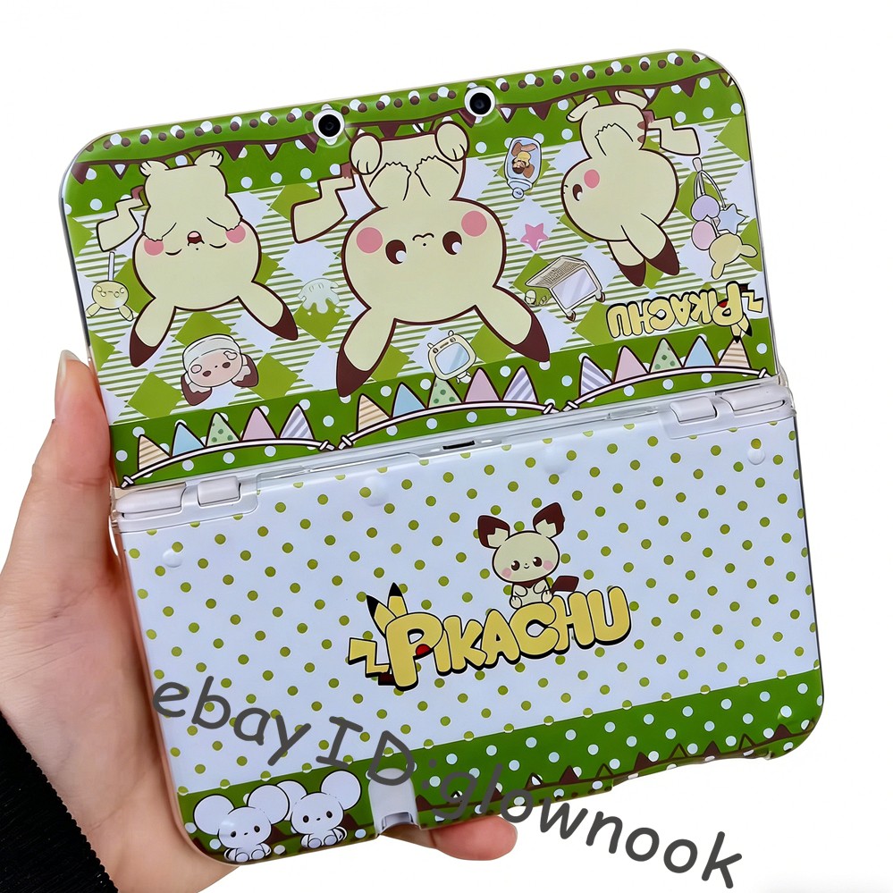 Hot Kawaii Cute Pikachu Green Checkered Polka Dot Case Cover for Nintendo series