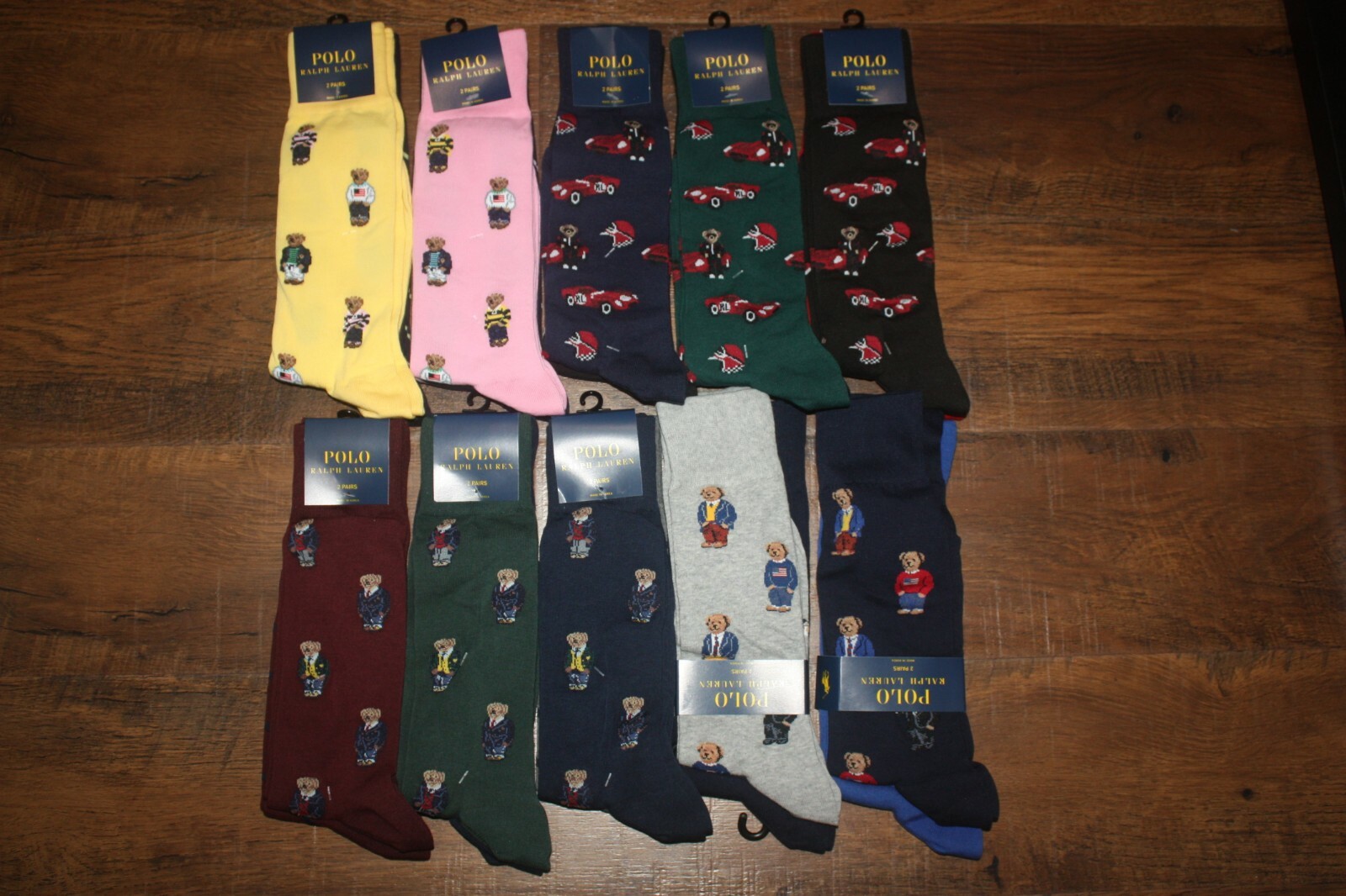 Brand New Polo Ralph Lauren Men's Bear Trouser 2-Pack Socks SHIP FREE US FAST