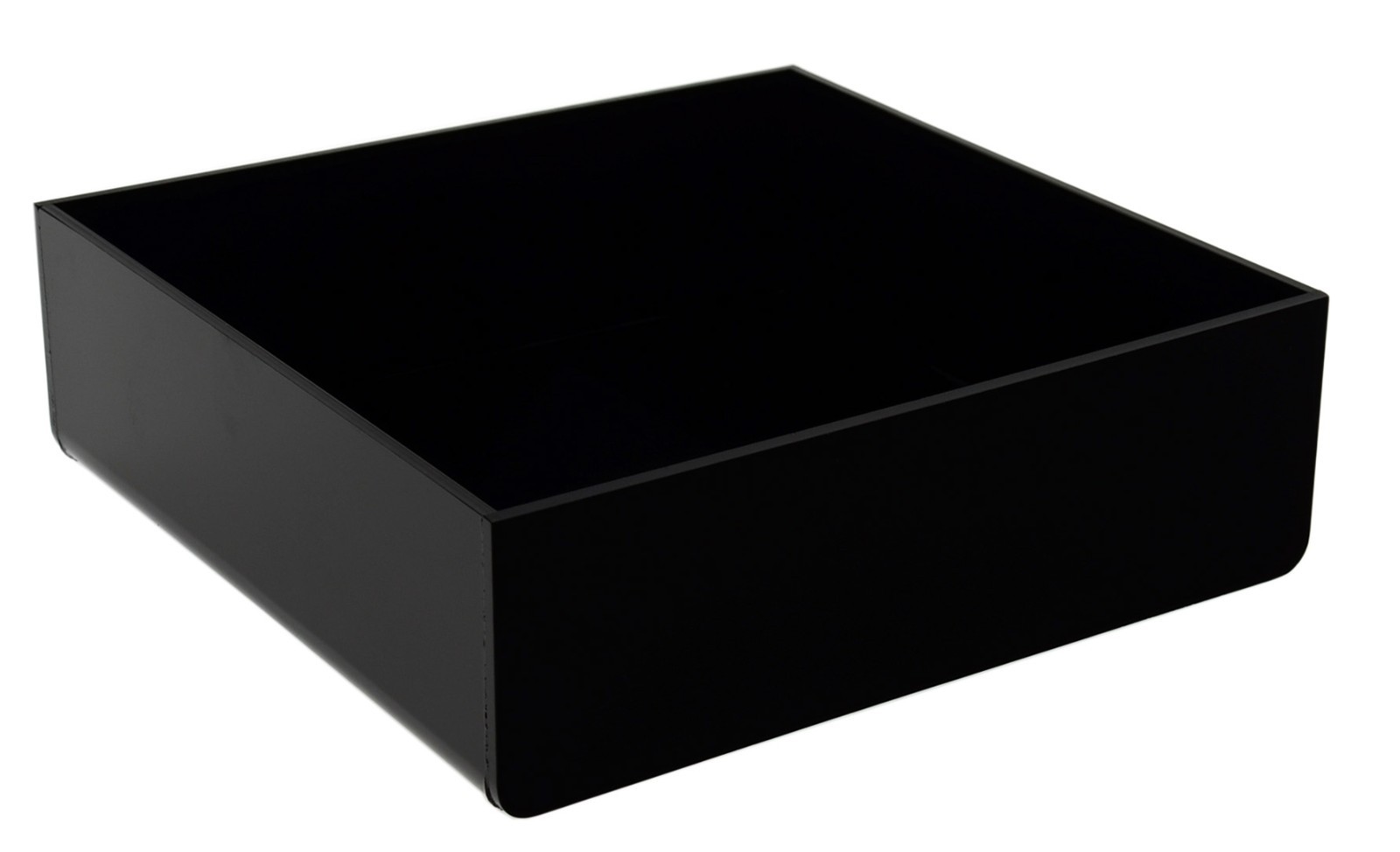 Black Acrylic Riser Display 6.75" x 6.75" x 2 Countertop Retail Storage Caddy