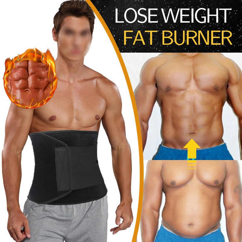 Men Waist Trimmer Belt Sweat Wrap Slimming Tummy Stomach Weight-Loss Fat Burner