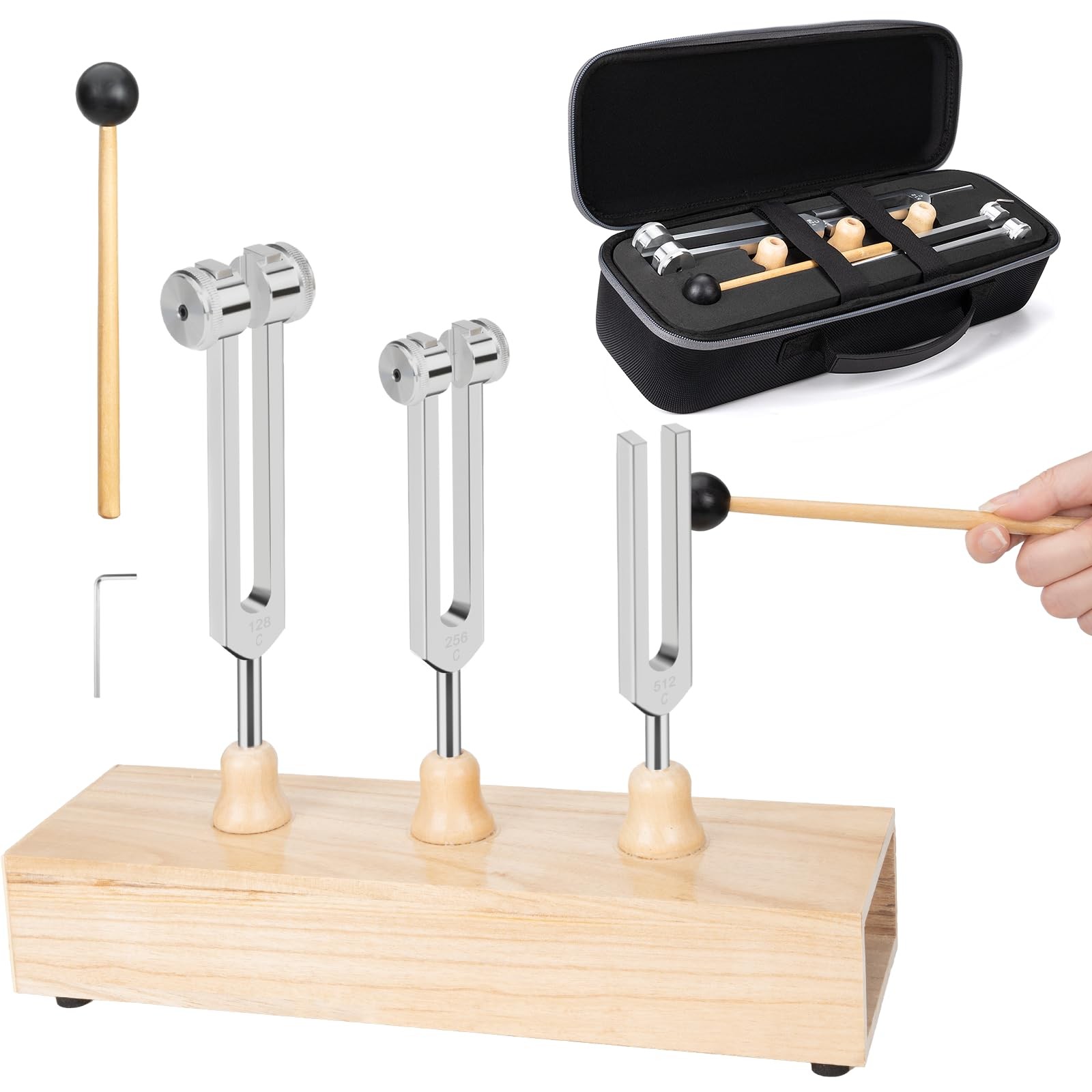 Tuning Forks for Healing Set, (128HZ, 256HZ, 512HZ) Sound Healing Instrument,...