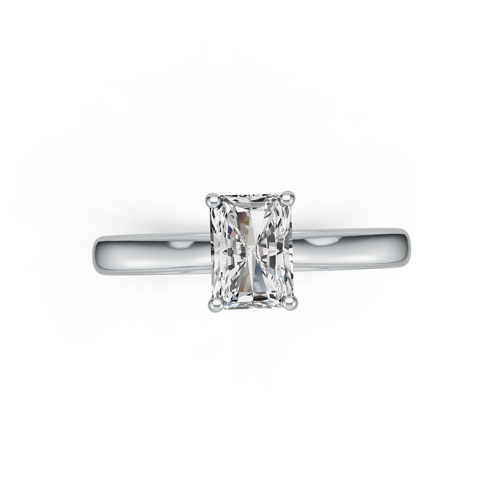 Sterling Silver Semi Mount Ring Setting Emerald OCT 7X5mm Solitaire