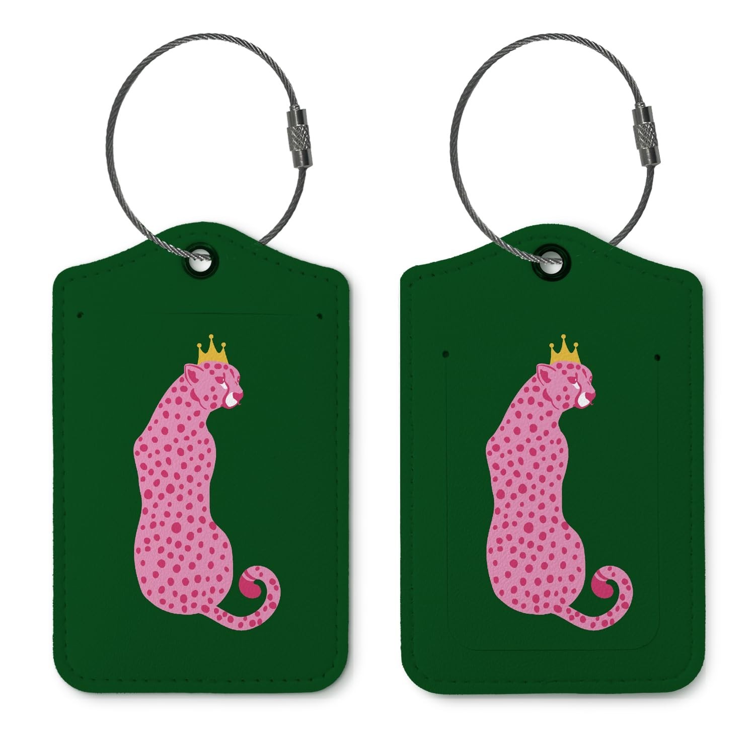 Leopard Luggage Tags for Suitcases,Preppy Girly 2 Pack Travel Suitcase Tags,P...