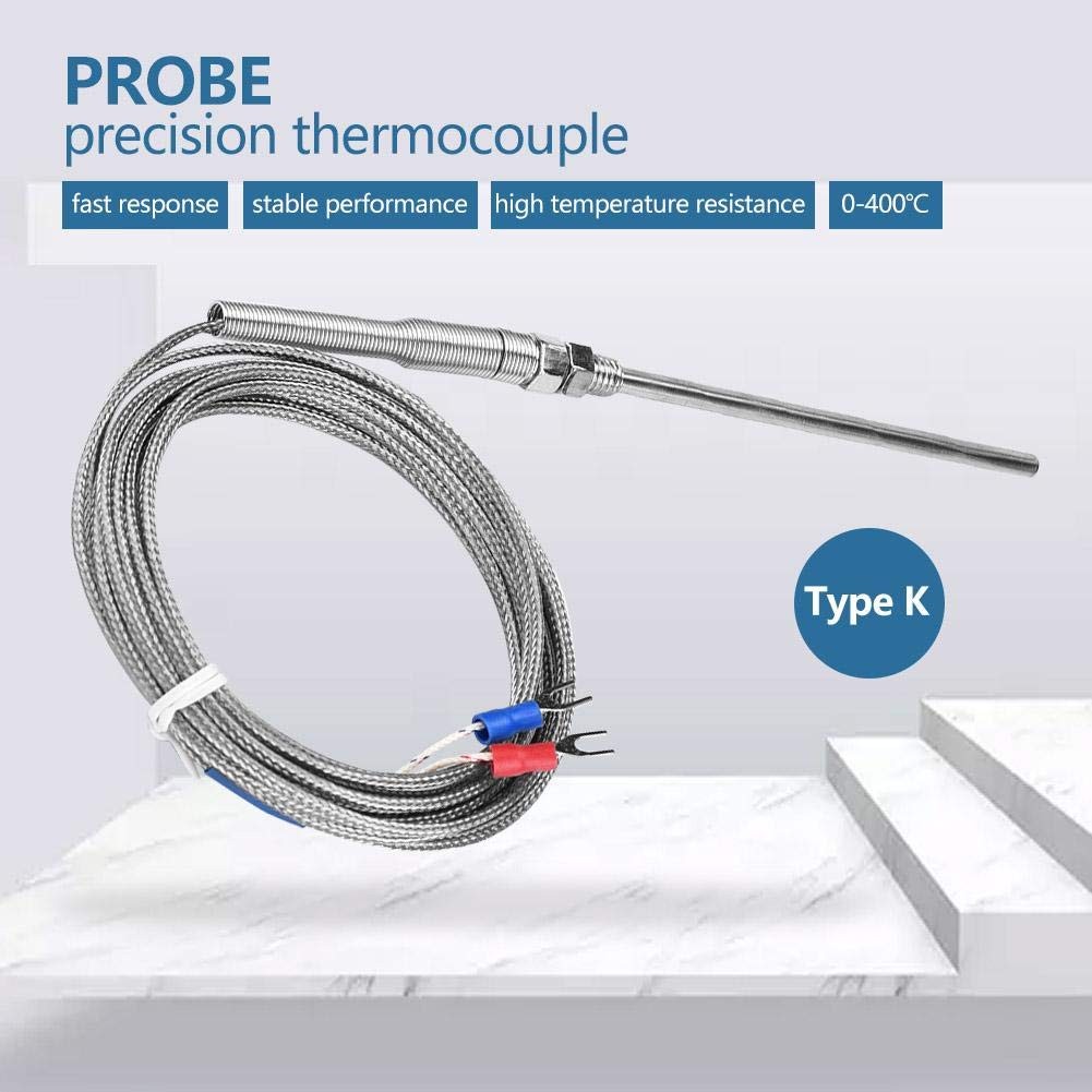 Type K Thermocouple M8 Thread 100mm Probe Temperature Sensor Wire 0-400 4m