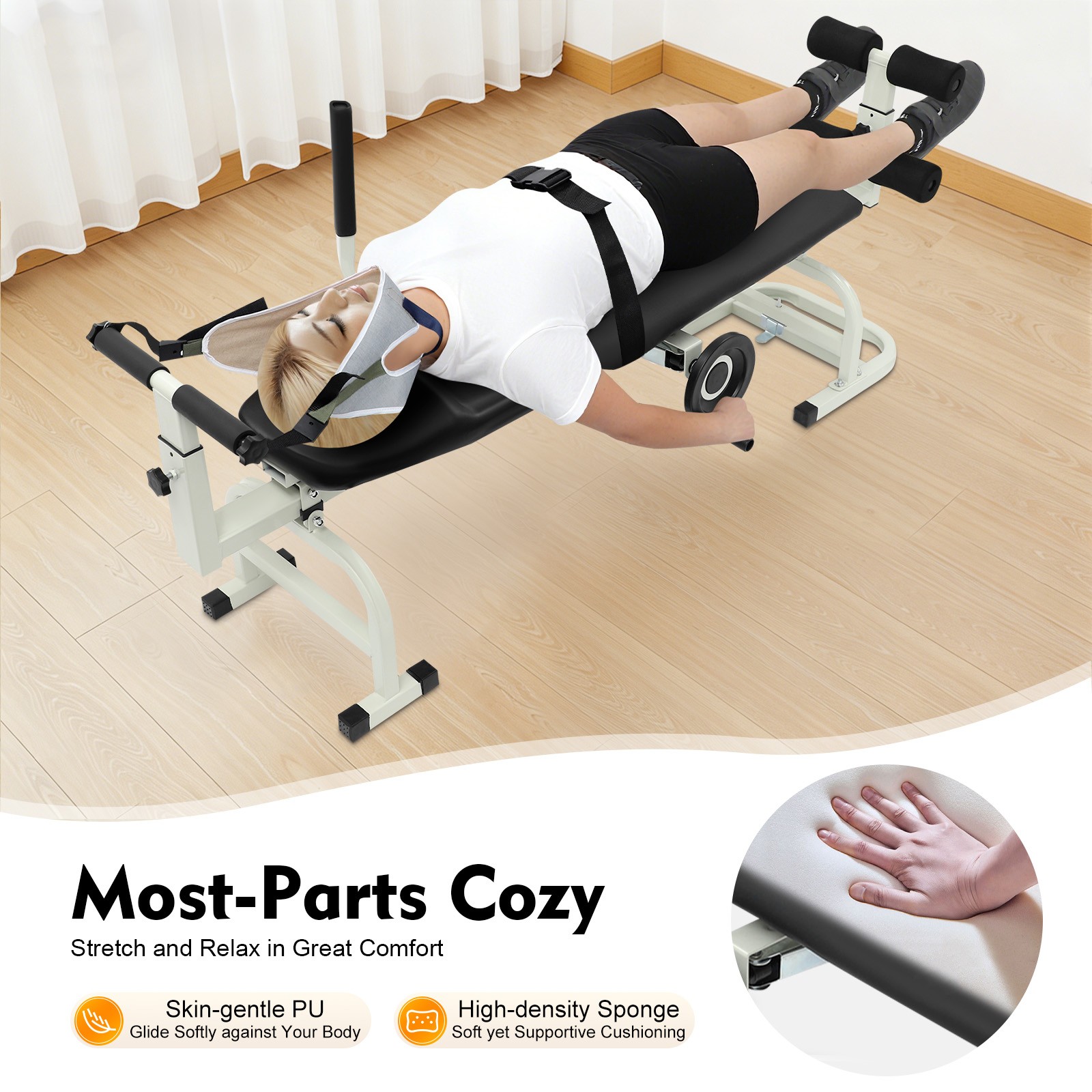 Multi-function Cervical Traction Device Back/Neck Stretcher Lumbar Stretch Bench