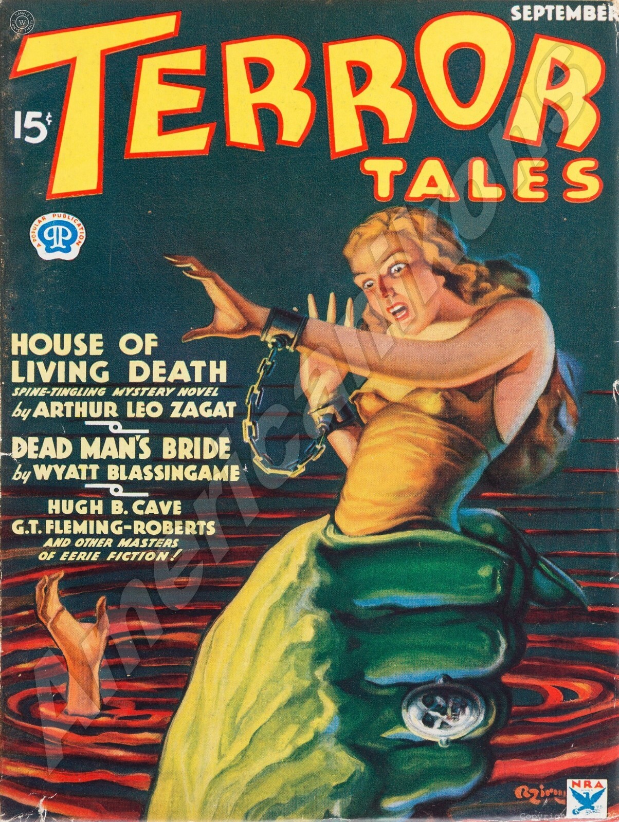 Terror Tales Pulp Science Fiction Pulp NEW Metal Sign: "House of Living Death"