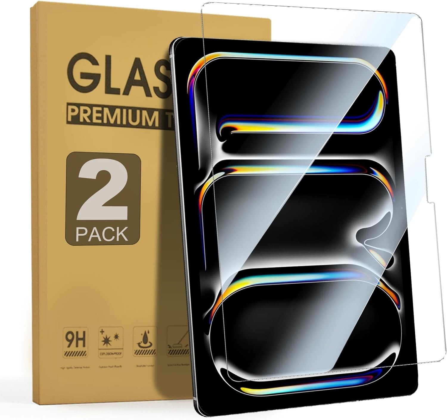 (2 Pack) Glass Screen Protector for Apple iPad Pro 11 Inch M5/M4 Screen Saver