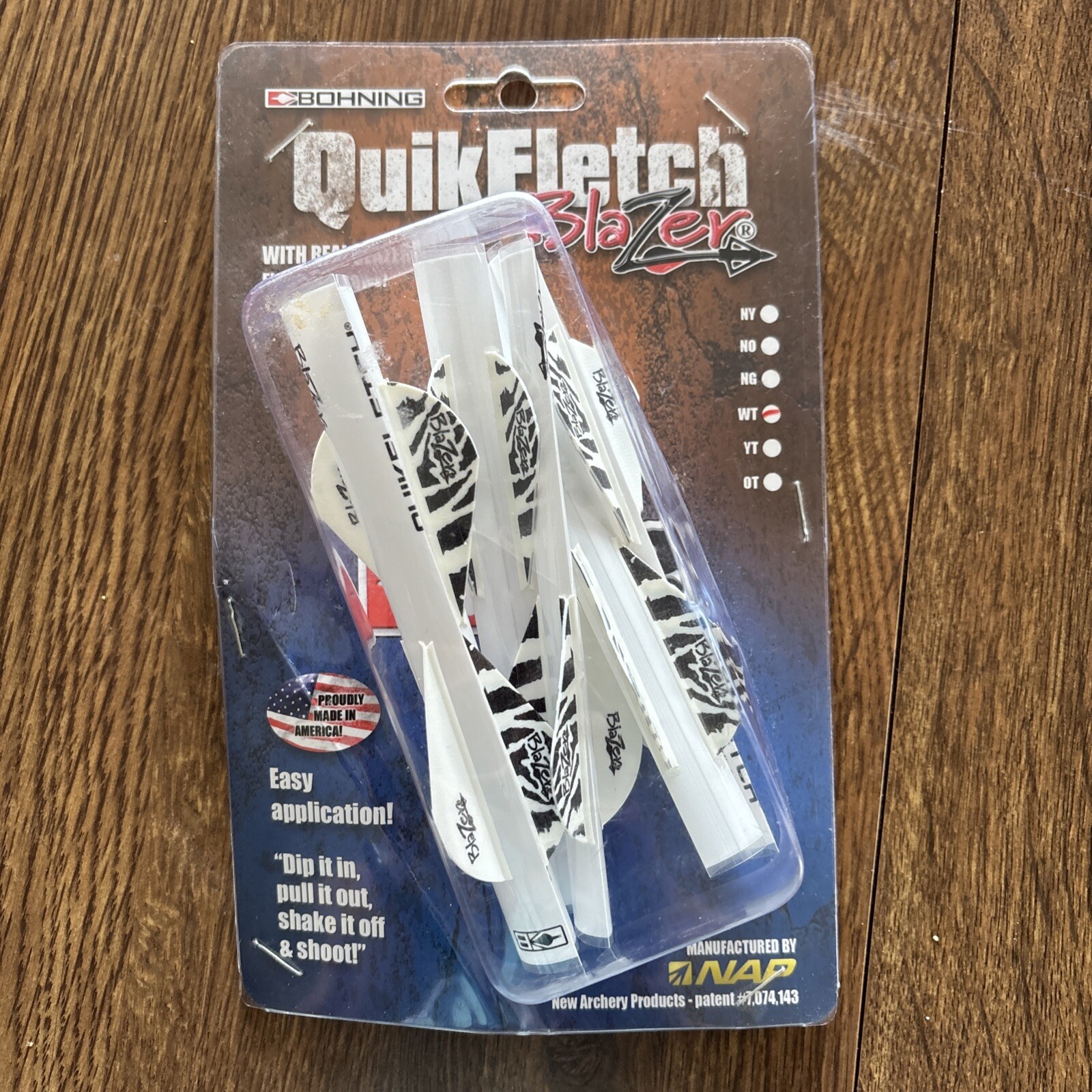 Quick Fletch - 6 Pack Blazer Vanes - White Tiger - Shrink Fletch - True Fletch