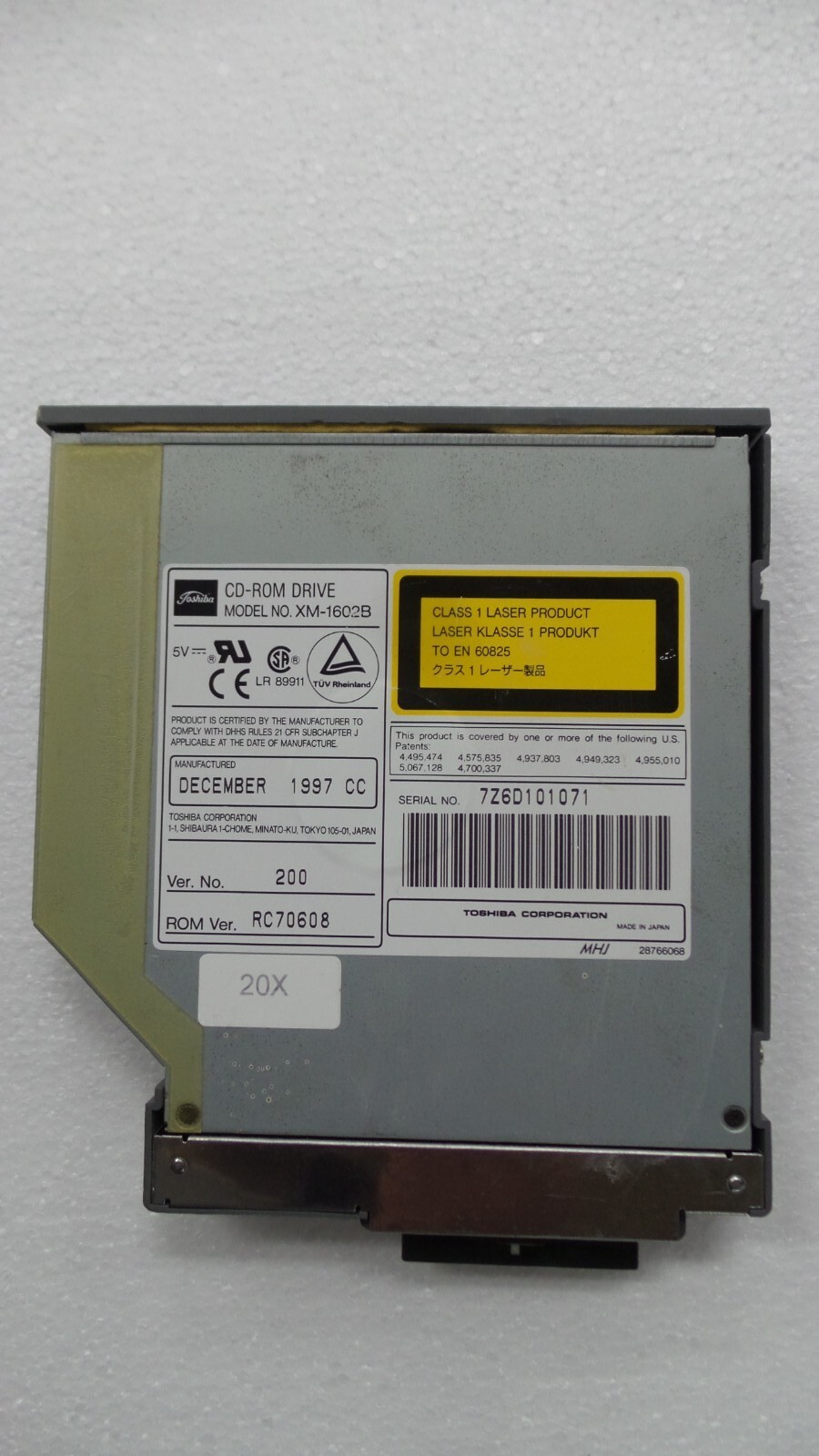COMPAQ CD-ROM IDE DRIVE TOSHIBA MODEL XM-1602B MADE IN JAPAN