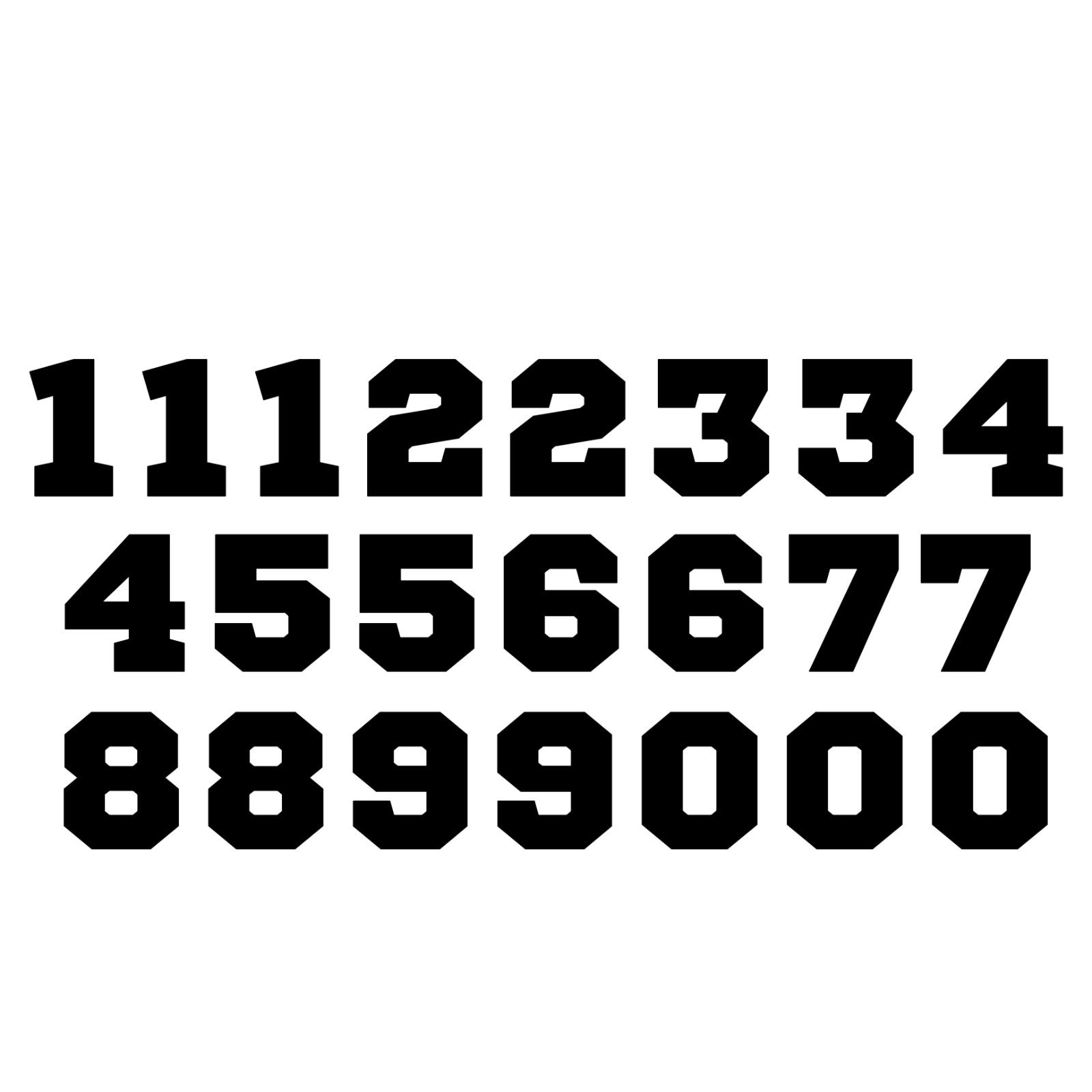 Sport Helmet Number Vinyl Decals Set of 22 Stickers Numbers - Fast Shipping