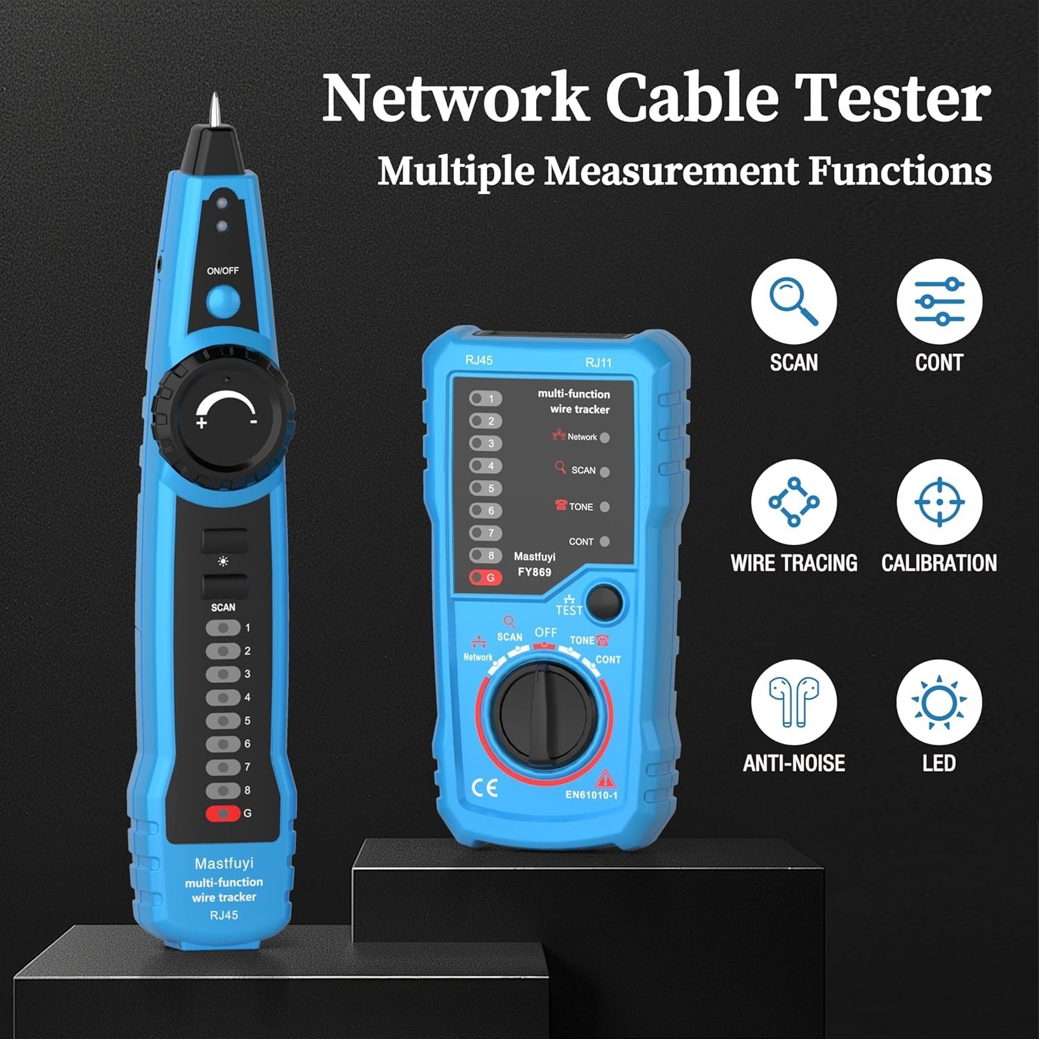 Multifunction Network Cable Tester & Line Finder for RJ11/RJ45 - Portable Design