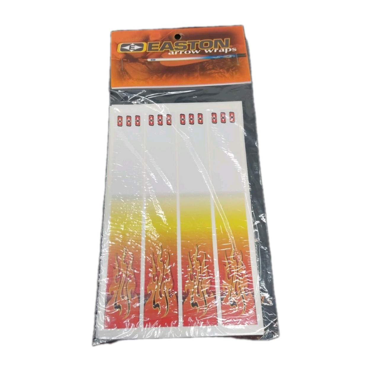 Easton 12pk 7" Arrow Wraps: Red Flame Fade: 1 Dozen Vinyl Stickers: 1" Wide